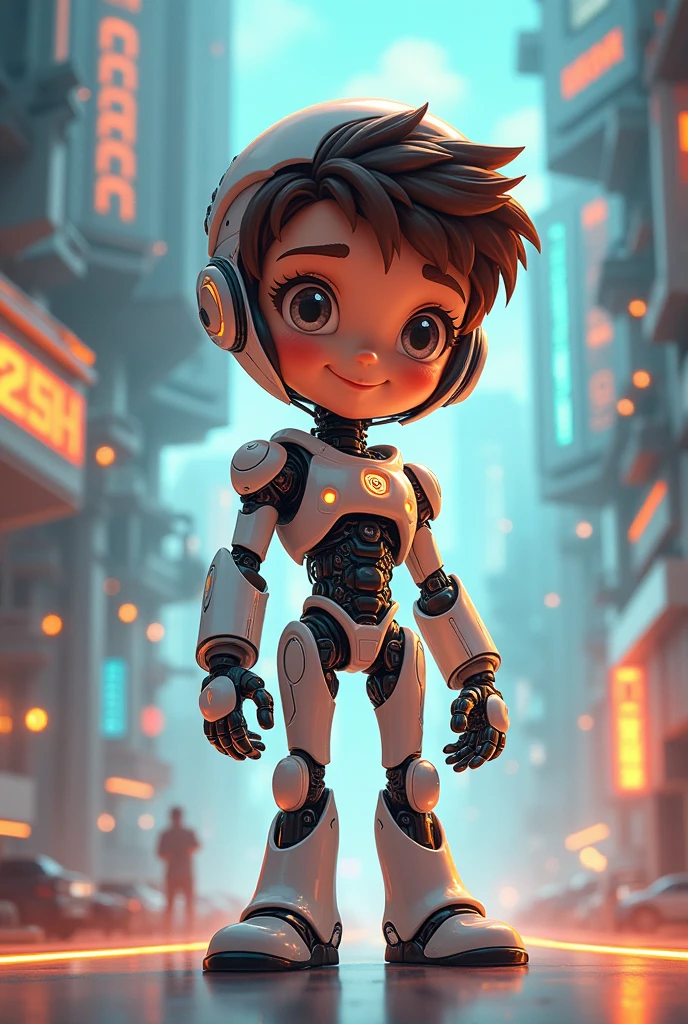 a cyborg baby, detalhes em metal, fios, futurista, realista, HD --auto --s2