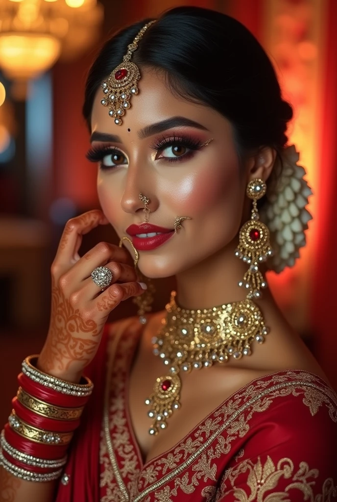 Make me indian marriage reception makeup look