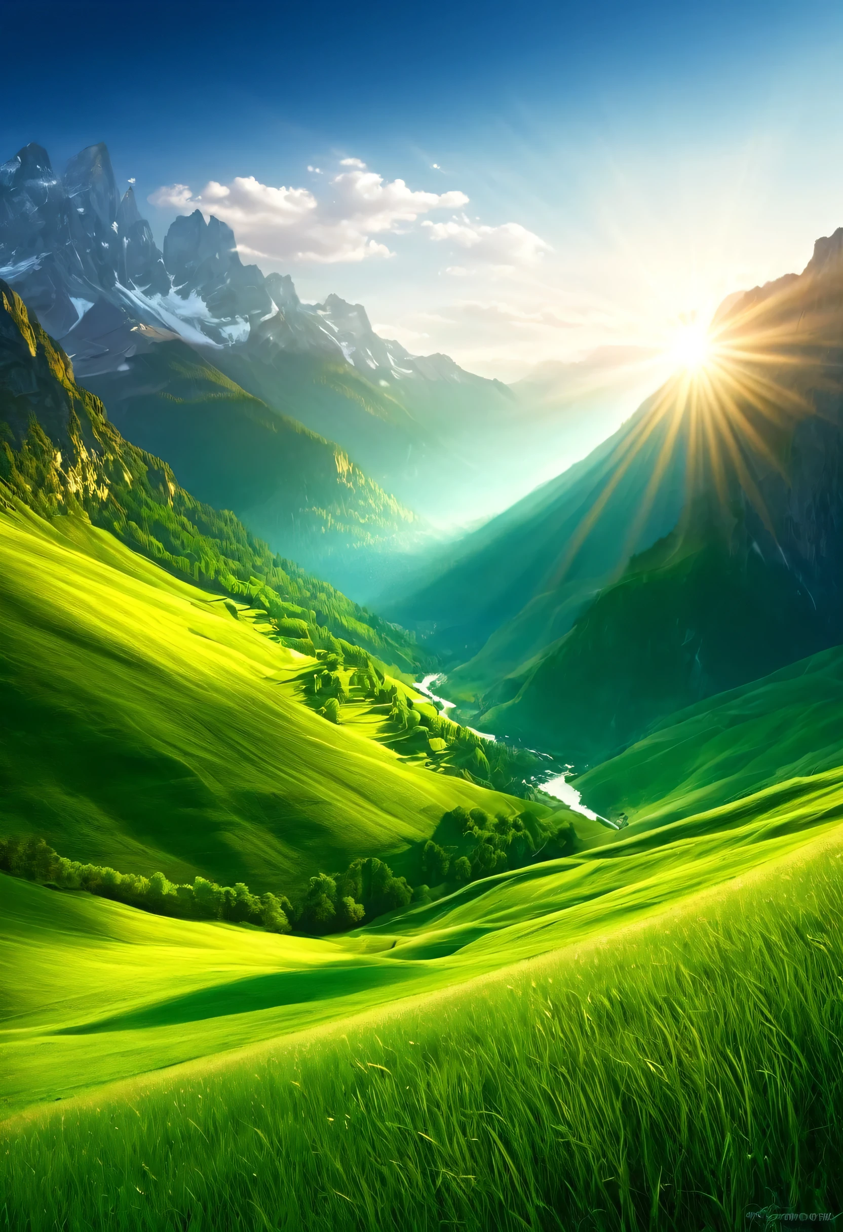 mountain landscape with light and beauty