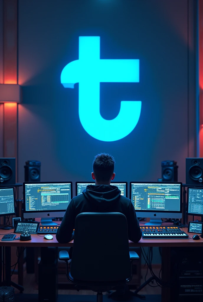 Music producer with logo of "Twistreamv in blue "