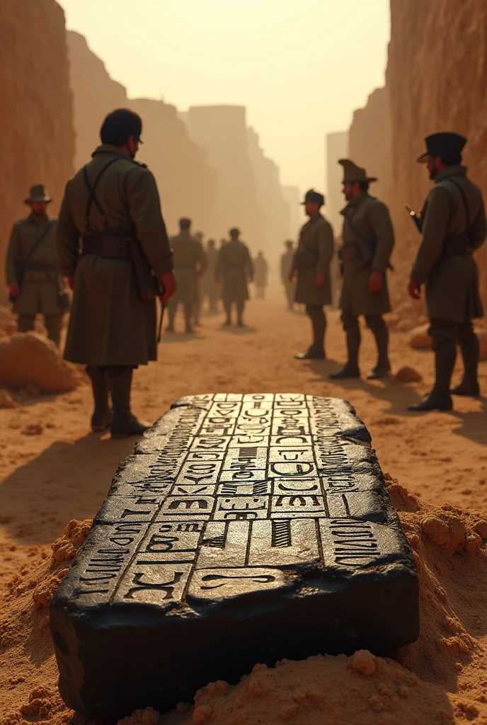 In the summer of 1799, amidst the dust and chaos of Napoleon's campaign in Egypt, a group of French soldiers, led by Captain Pierre-François Bouchard, made a discovery that would change the course of history. While reinforcing the defenses near the town of Rosetta (modern-day Rashid), they unearthed a slab of black basalt, its surface etched with an array of ancient inscriptions.