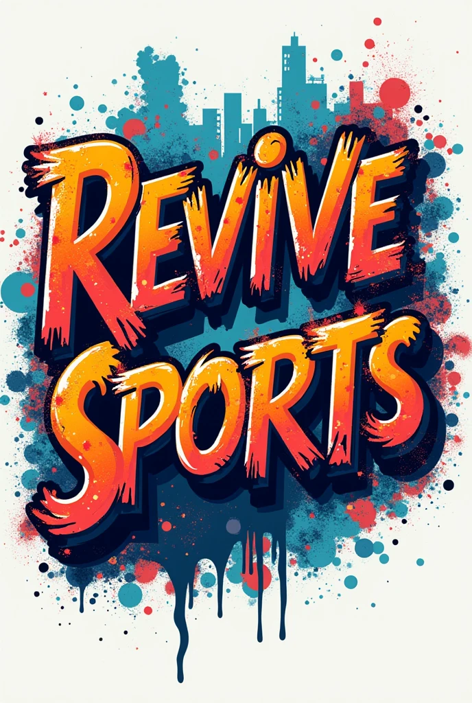 Create a mockup of a t-shirt with written on REVIVE SPORTS in graffiti