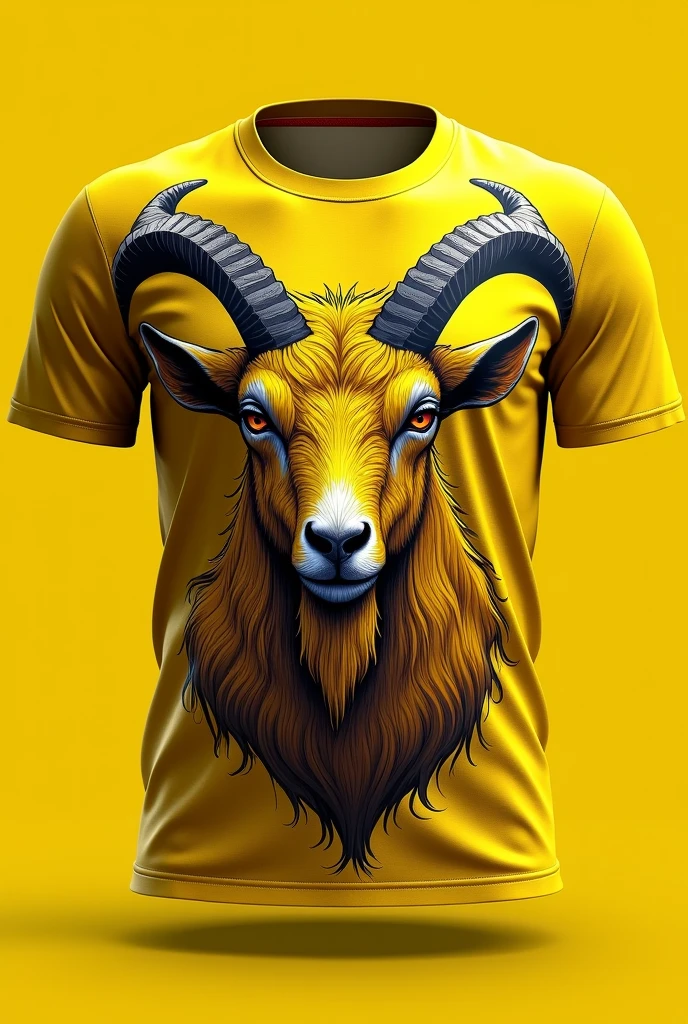 Shirt with an aggressive yellow goat printed on it for interclass 2024, 2ano D 