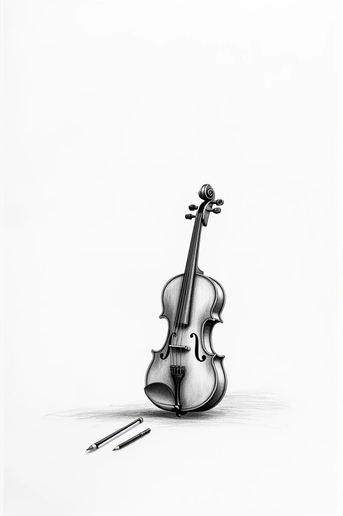 Single pencil drawing depicting music