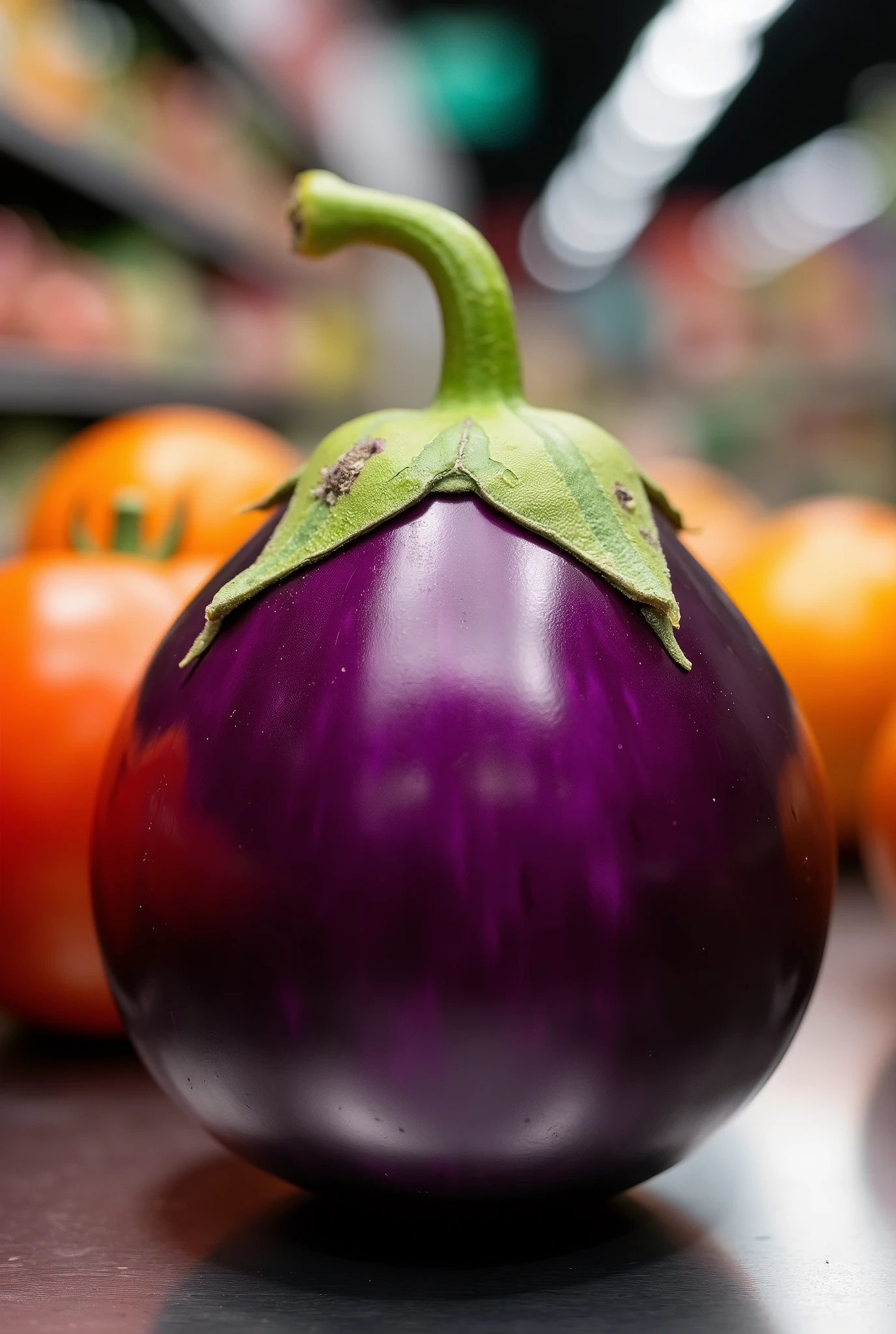 Round eggplant、Please make a label to sell at the supermarket.
