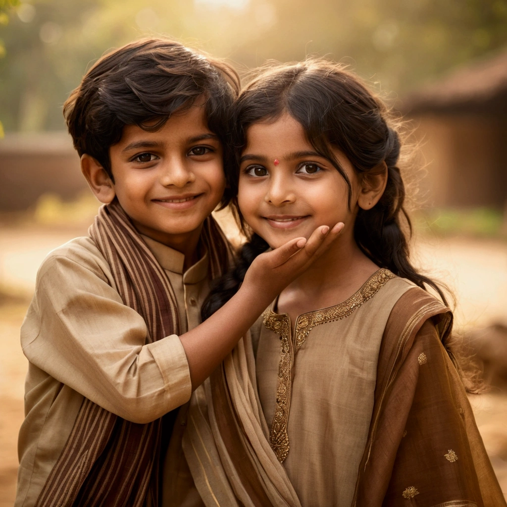 Boy is prone above a tamil girl