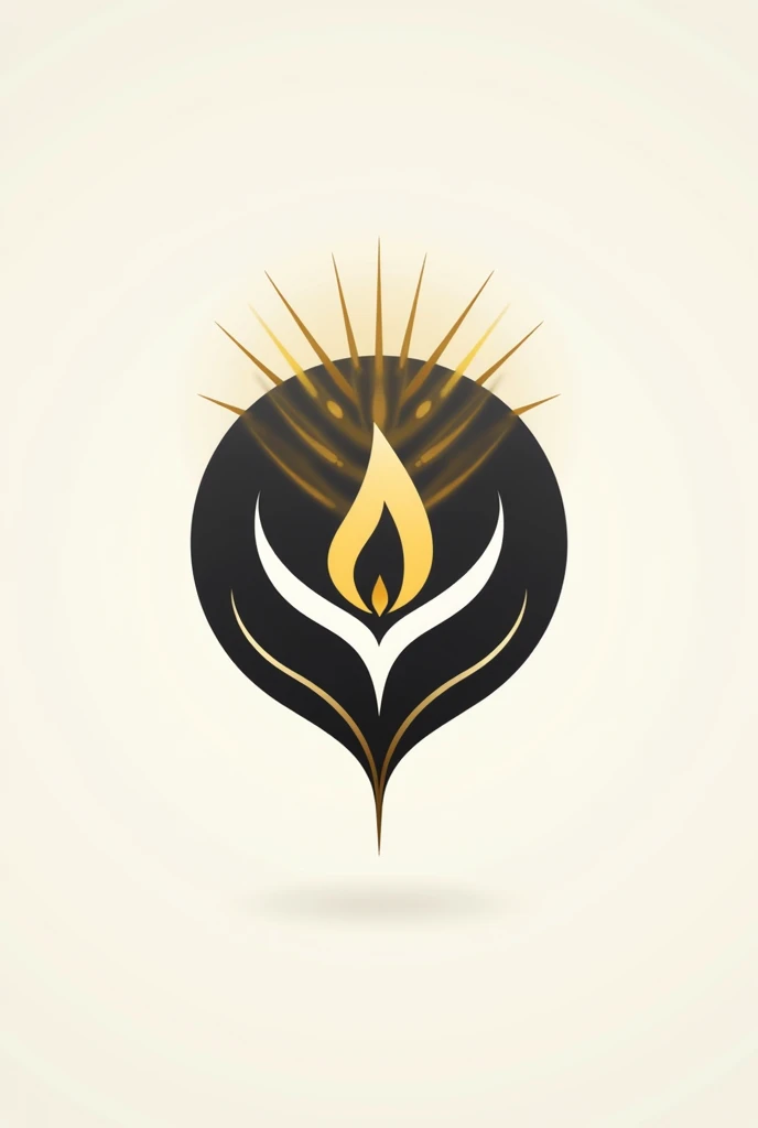 A logo brand called light of the world With black and gold colors to use in the church in Portuguese