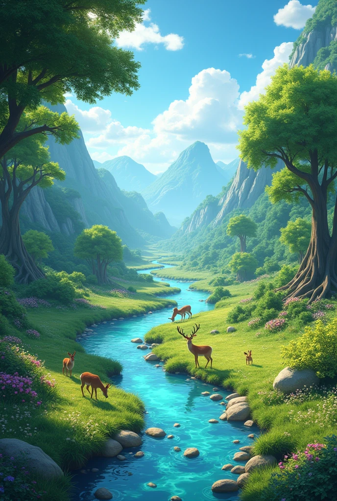 A beautiful nature scenery in animation