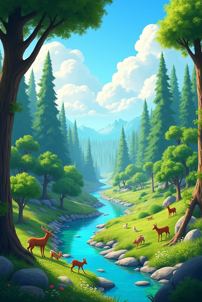 A beautiful nature scenery in animation