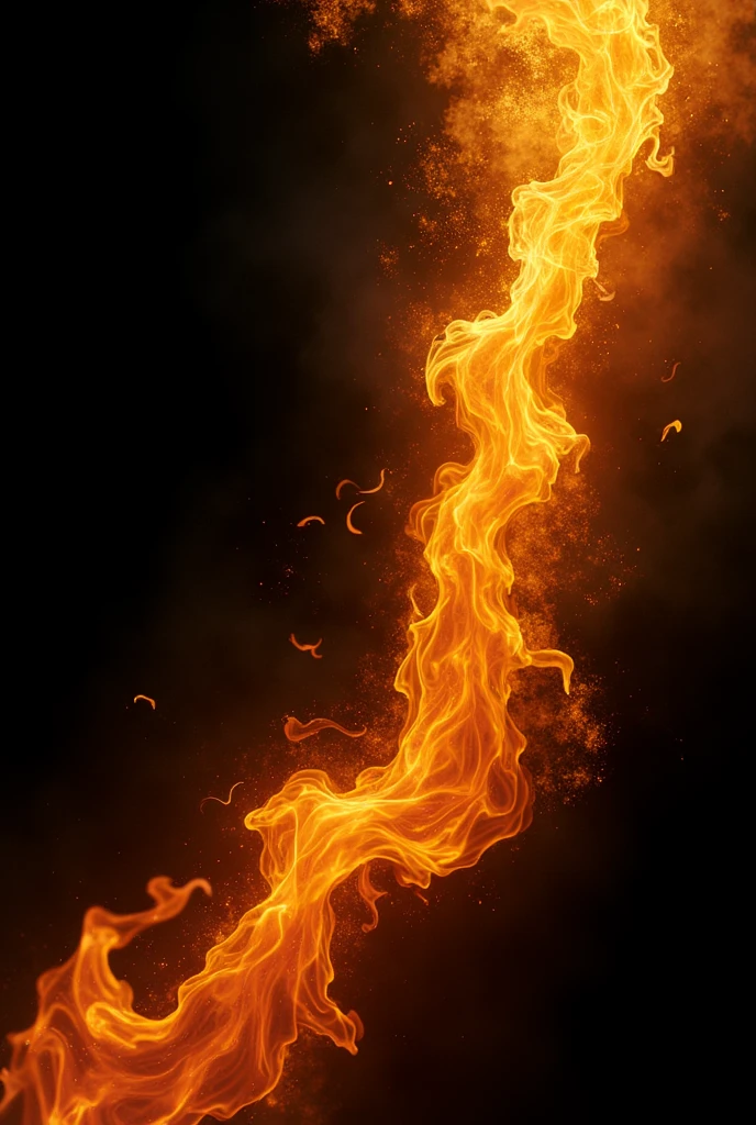 Golden fire with black background design 

