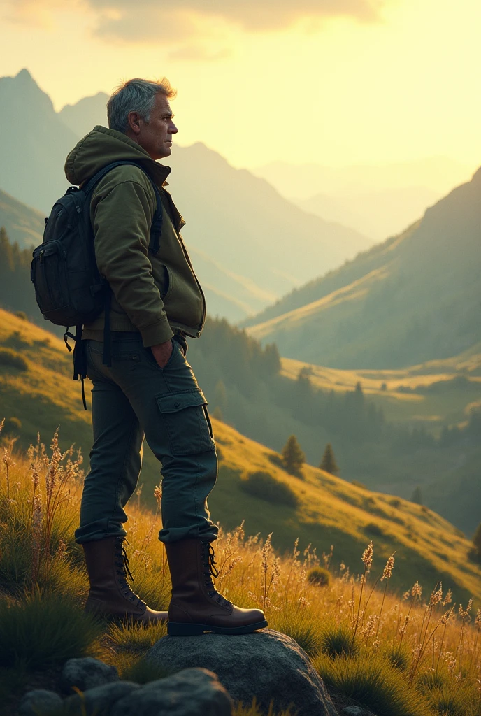 Hombre observando un paisaje