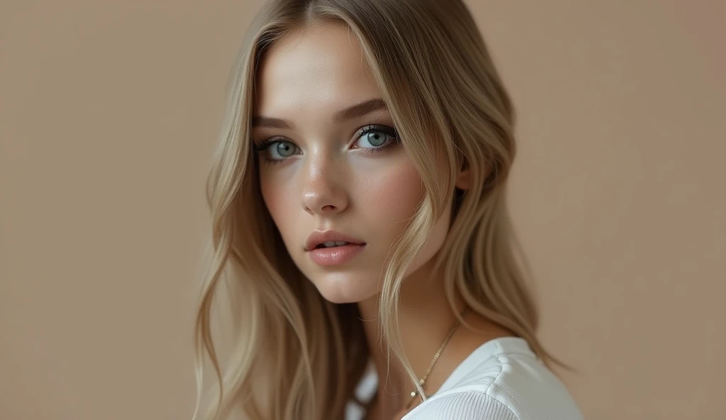 A (((full-body))), well-lit professional modeling photograph of an ethereally beautiful 18-year-old fashion model. She has youthful caucasian features and ((very pale white skin)). Her eyes are a striking blue, and she is wearing ((heavy black eye makeup)). She has a very slim, body with long thin legs and large round breasts. She is wearing a tight white crop top, a very short black miniskirt, and black boots. She is sitting in a provocative pose that shows off her legs, and her (((whole body from head to toe))) is shown in the photo.
