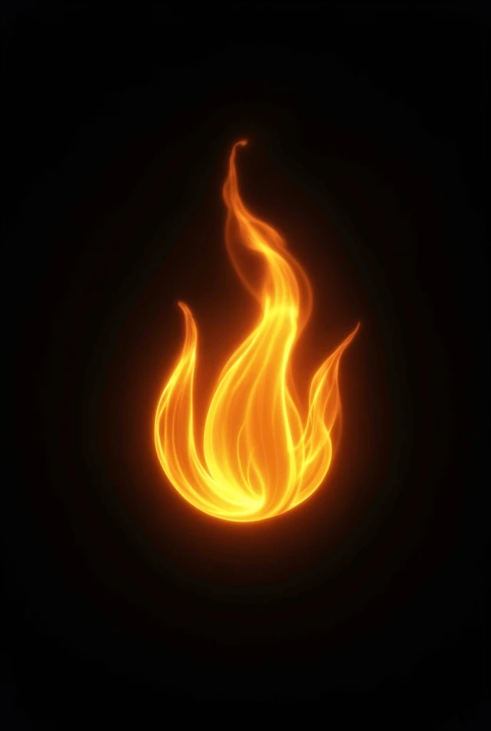 Golden Fire Emoji with black background design 
