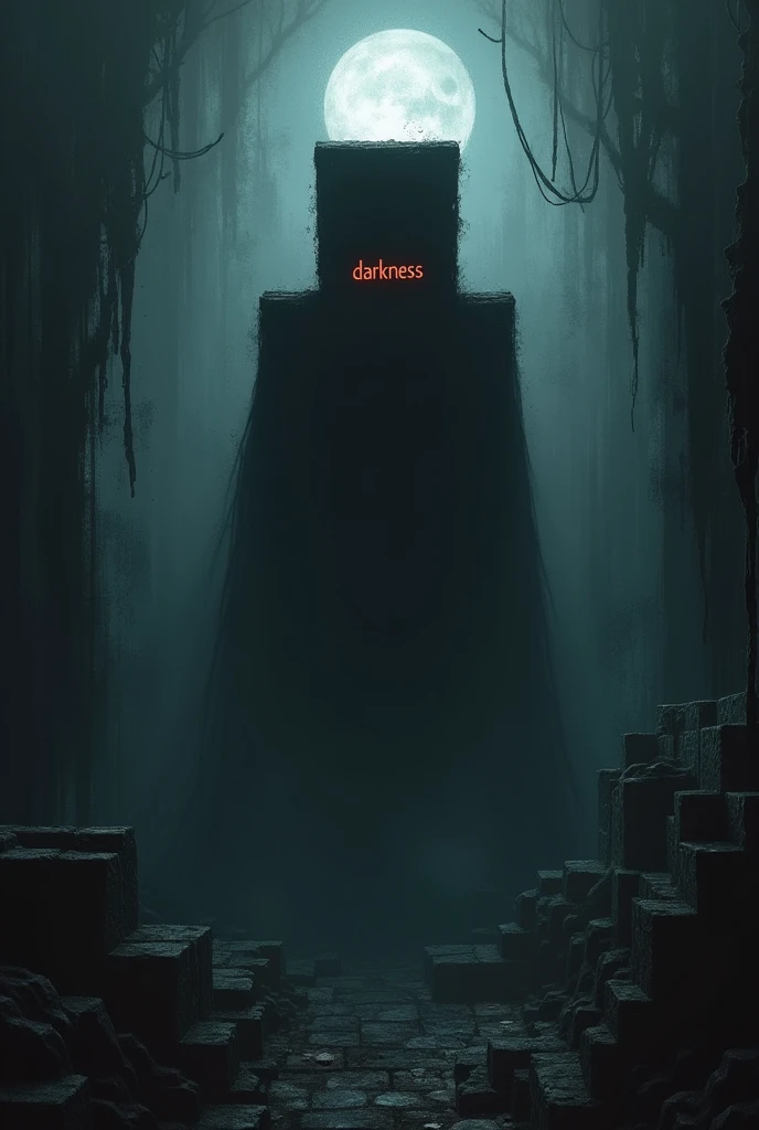 Minecraft logo with some dark effect that has the text 'Darkness' on it.