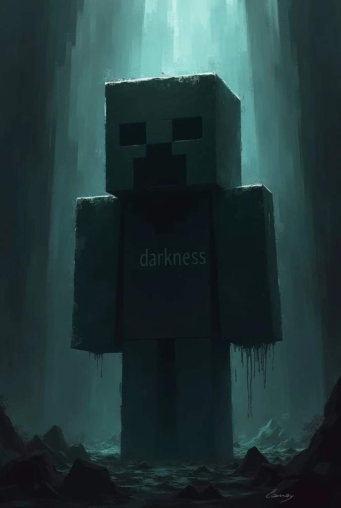 Minecraft logo with some dark effect that has the text 'Darkness' on it.