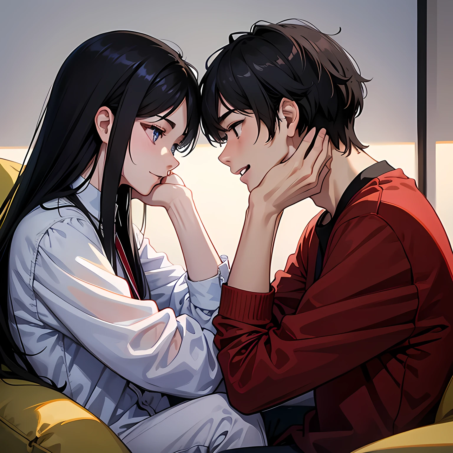 male、20th Generation、Twink、high resolution、profile、Laughter、Black-haired