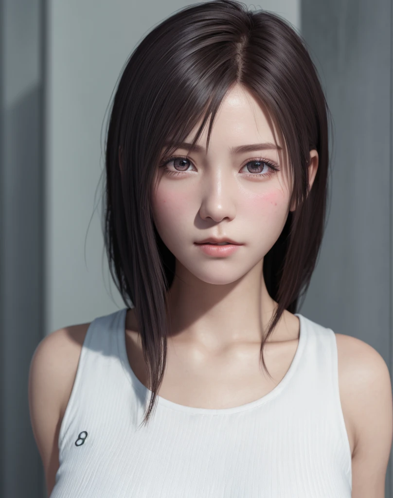 high quality picture, masutepiece, detailed hair texture, Detailed skin texture, Detailed Cloth Texture, 8K, Add fabric details, ultra detailed skin texture, ultra detailed photographic, Skin pores, Portrait of a girl, Wear a tank top, Add cloth details, High Ski...