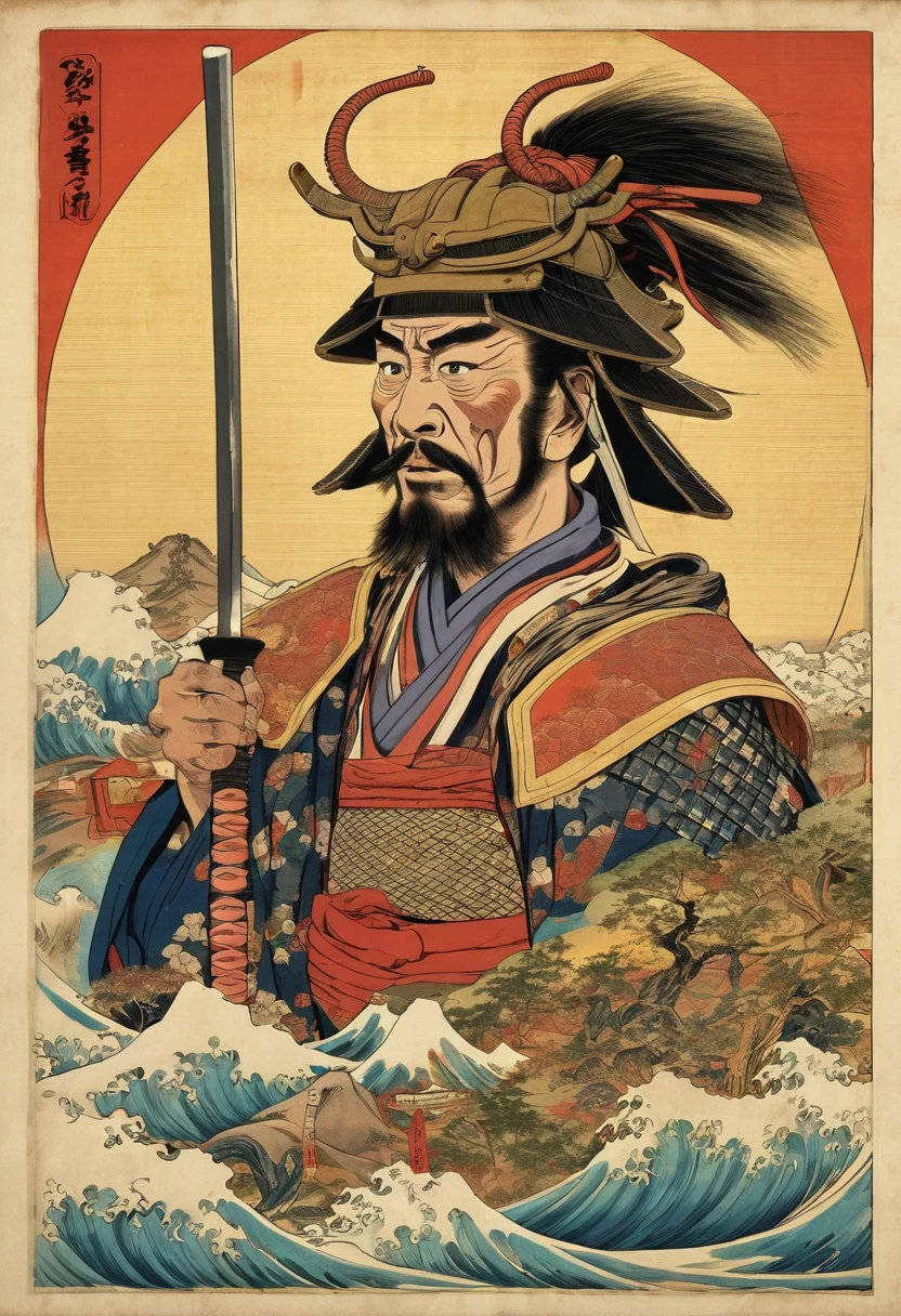 an epic portrait of samurai from the era of ancient Japan