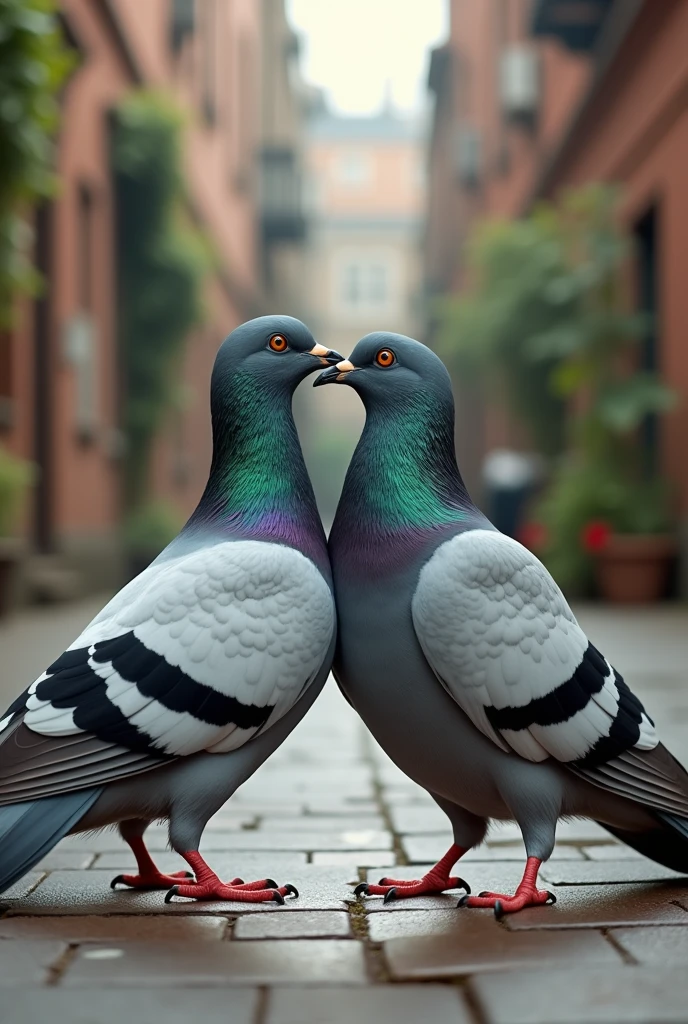 Pigeon having sex