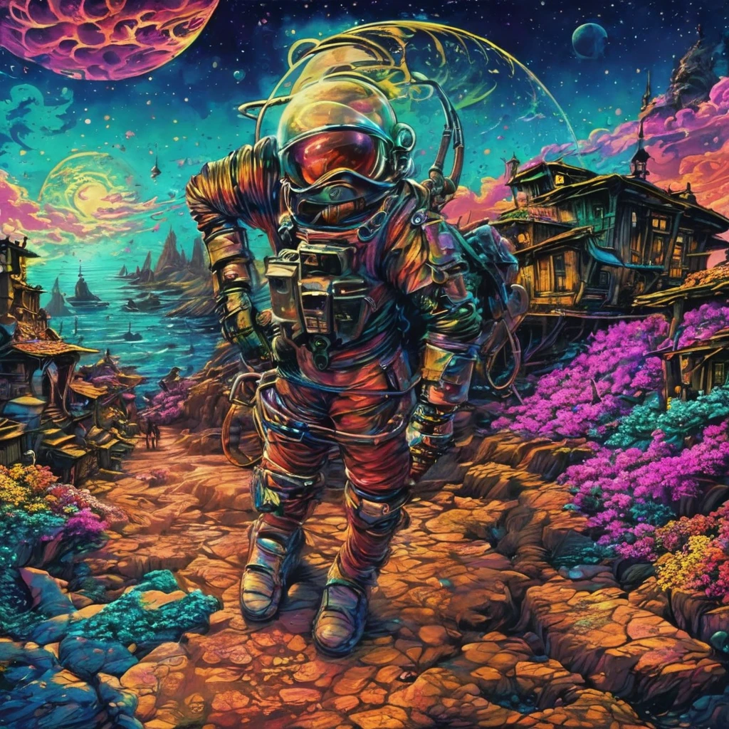 time traveler,Existence beyond time and space、 here, e futuro.、fine arts、frightful、beautiful face、beautiful posture、lindos cabelos longos fullcolors、Depth of subject、detailed portrayal、tabletop、(flat-colors:1.3)、(fullcolor:1.8)、