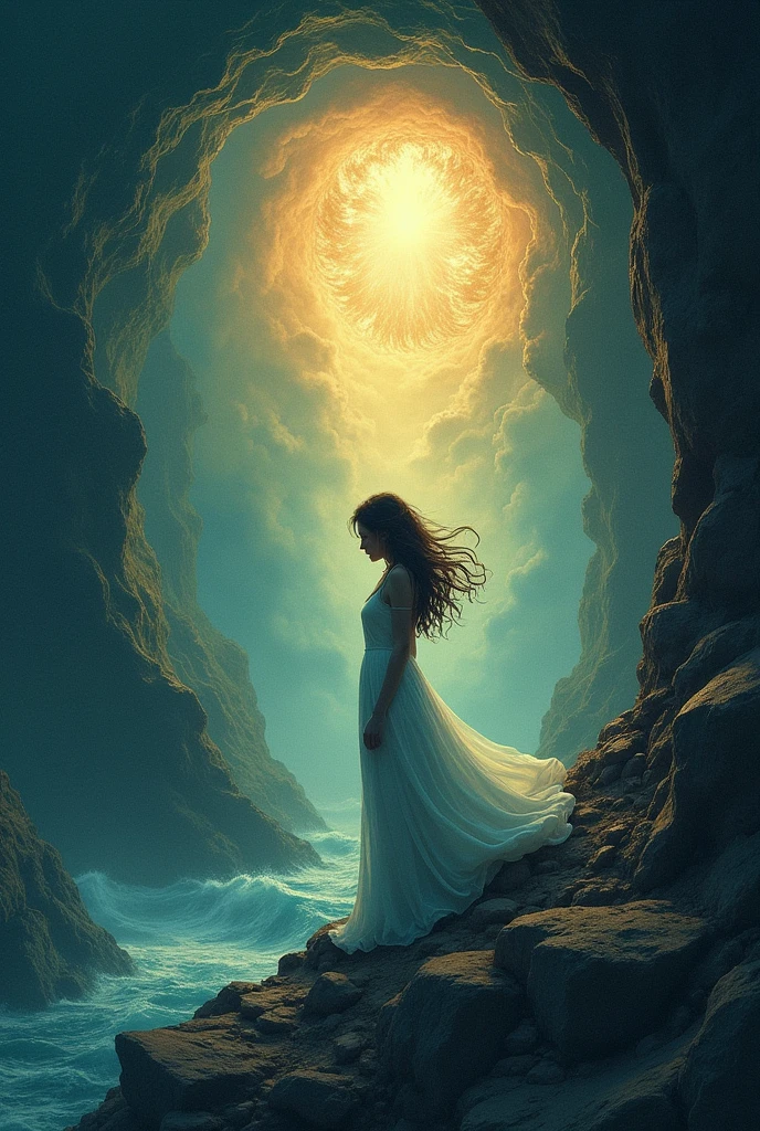 Goddess of the sea，in a panoramic view，Undersea landscape