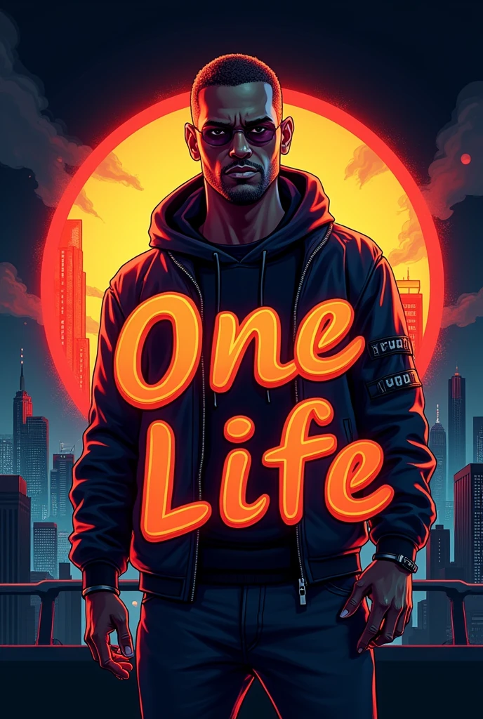 fait moi une image style gta pour fivem en forme de rond en écrivant one life de couleur orange