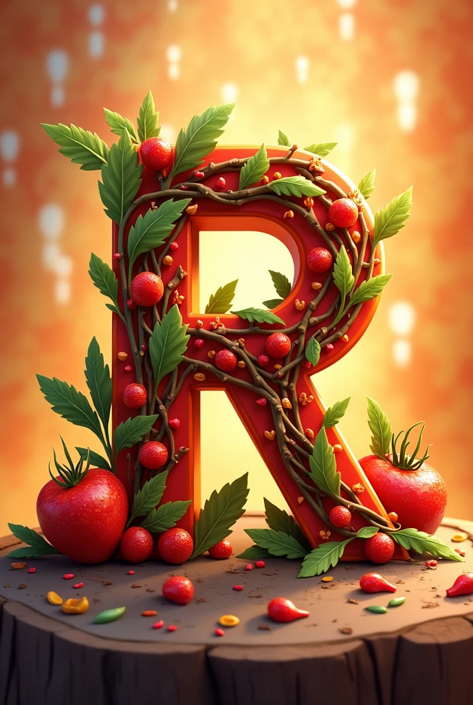 Make a youtube logo related to food using the letter R