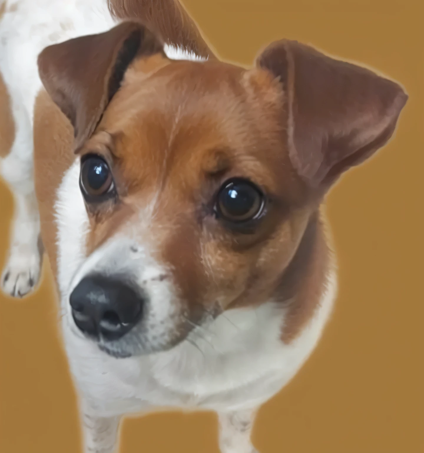 a very cute furry dog, hairs drawn like cartoon, perfectly drawn eyes, eyes like a cartoon drawing, beautiful eyes, perfect eyes, she is very happy, she is smiling, the image is very detailed