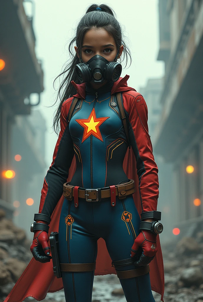 hero girl, colan THAT&#39;S WHY, star on chest, ARTPOP COMICS gas mask