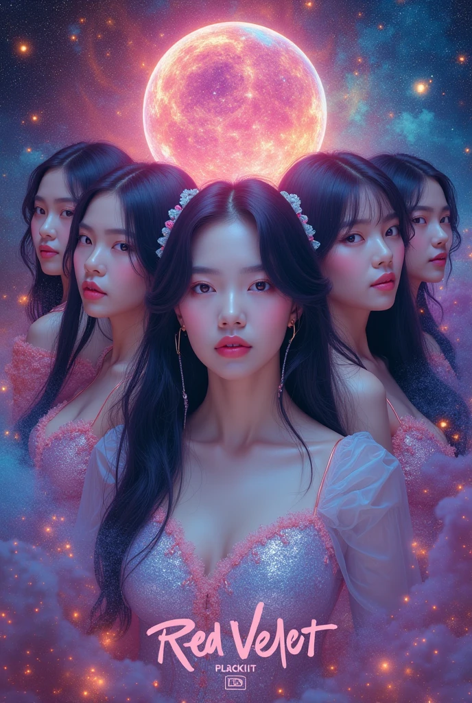 high quality, 4k hd, square size, alternative cover for red velvet&#39;s album cosmic