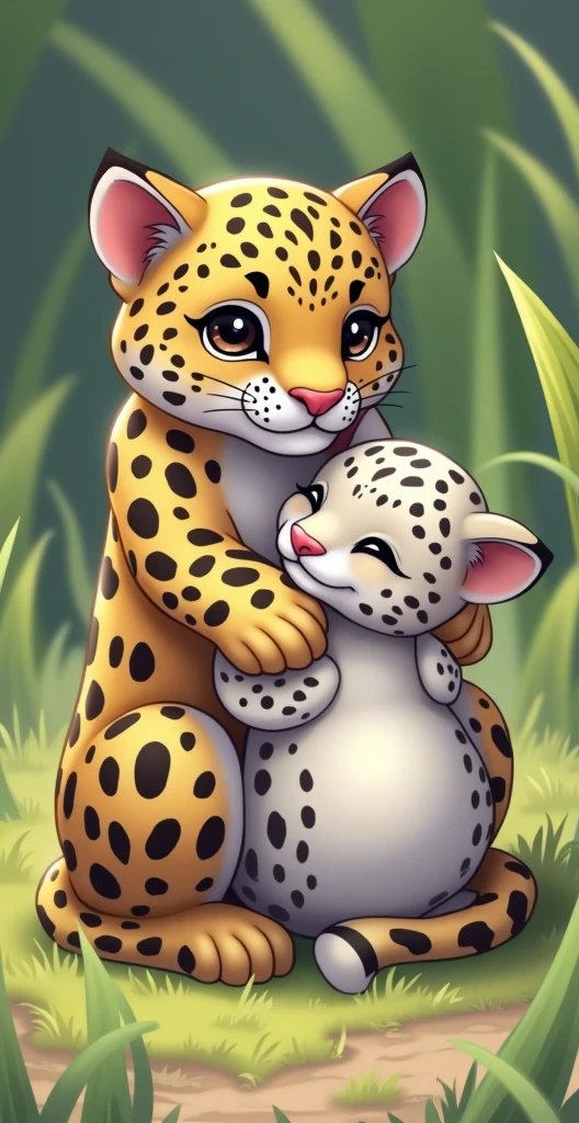 leopard,pregnant,Sitting on the grass
