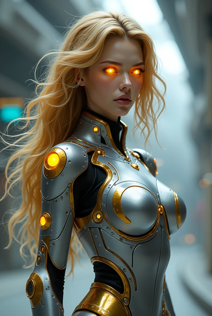 Okay!! นี่คือแนวคิดสำหรับตัวละครไซบอกที่มีhairสีทอง:
**name:** Alpha
**External characteristics:**
- **body:** A set of Cyborg armor made from durable and futuristic materials, such as shiny, reflective silver metal - **hair:** hairสีทองที่เป็นลอนและยาวถึงกลางหลัง มีลักษณะคล้ายเส้นใยโลหะที่สะท้อนแสง
- **eye:** eyeเป็นเลเซอร์หรือส่องแสงที่สีทองหรือสีฟ้า มองเห็นในที่มืดได้ดี
- **page:** มีpageกากไซบอกที่ออกแบบให้ดูทรงพลังและล้ำยุค
**Dress style:**
- ชุดเกราะมีลวดลายสีทองผสมกับสีเงิน หรือสีเทาอ่อน มีไฟ LED ที่สามารถเปลี่ยนสีได้eyeมสถานการณ์
- อุปกรณ์เสริมเช่น สายสะพายที่ติดตั้งอาวุธล้ำยุคหรือเครื่องมือที่ใช้ในการสำรวจ
**personality:**
- Intelligent and highly skilled in planning - Brave and determined to carry out missions - Able to transform or use technology to enhance abilities