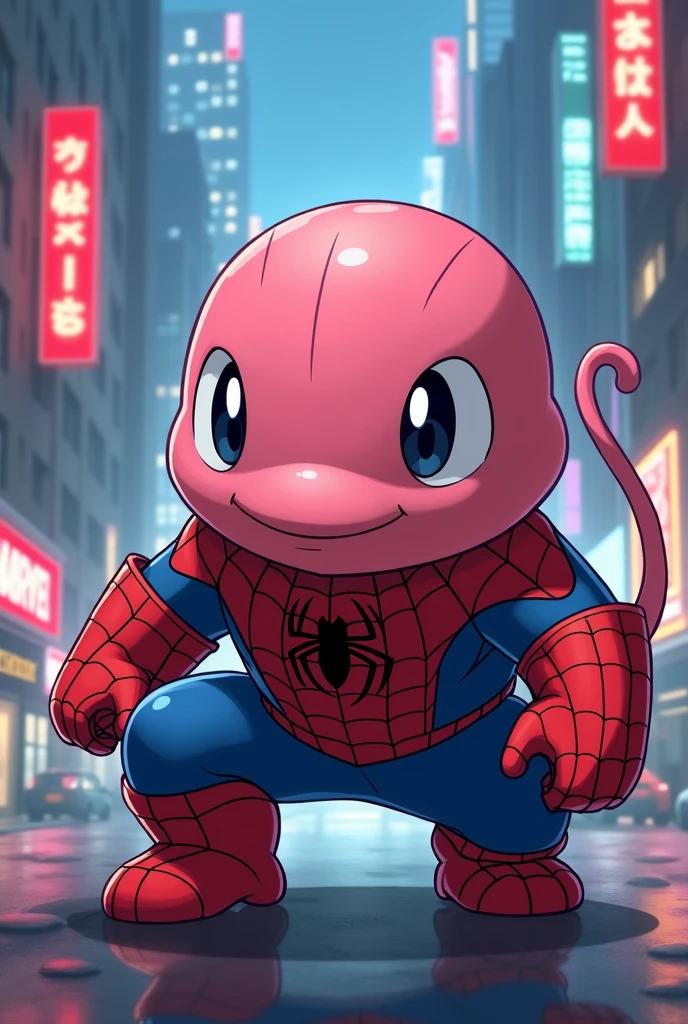 Slowpoke porte l'armure de Spider-Man.