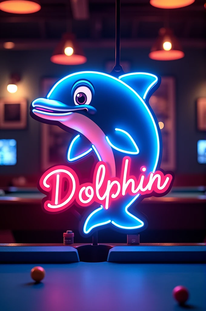 New dolphin snooker club” neon sgin