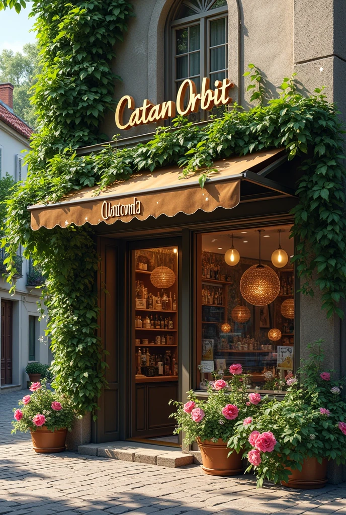 Art shop name "Catan Orbit" on street looks more nature