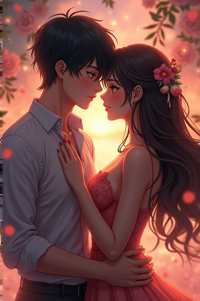 masterpiece,best quality,32k uhd,hdr,dtm,cinematic lighting effects,anime couple for profile photo