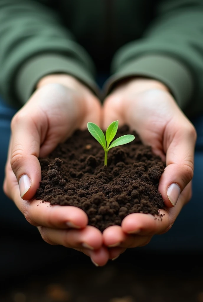 Picture of my hand I'm holding a soil with a in but in my pov