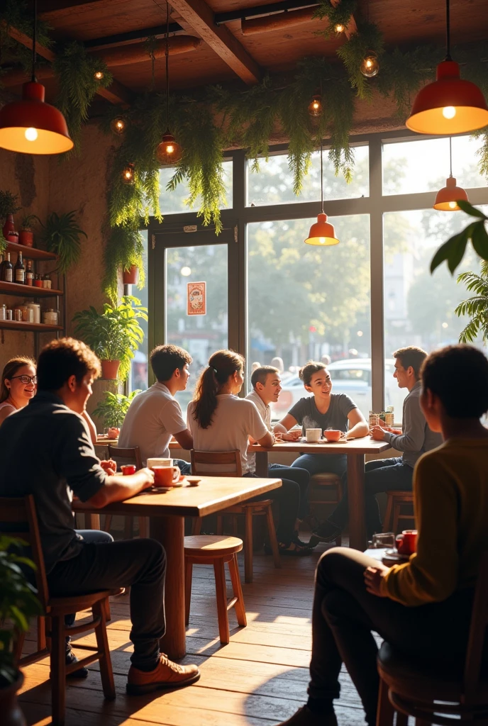 A warm coffee shop with people to talk to.