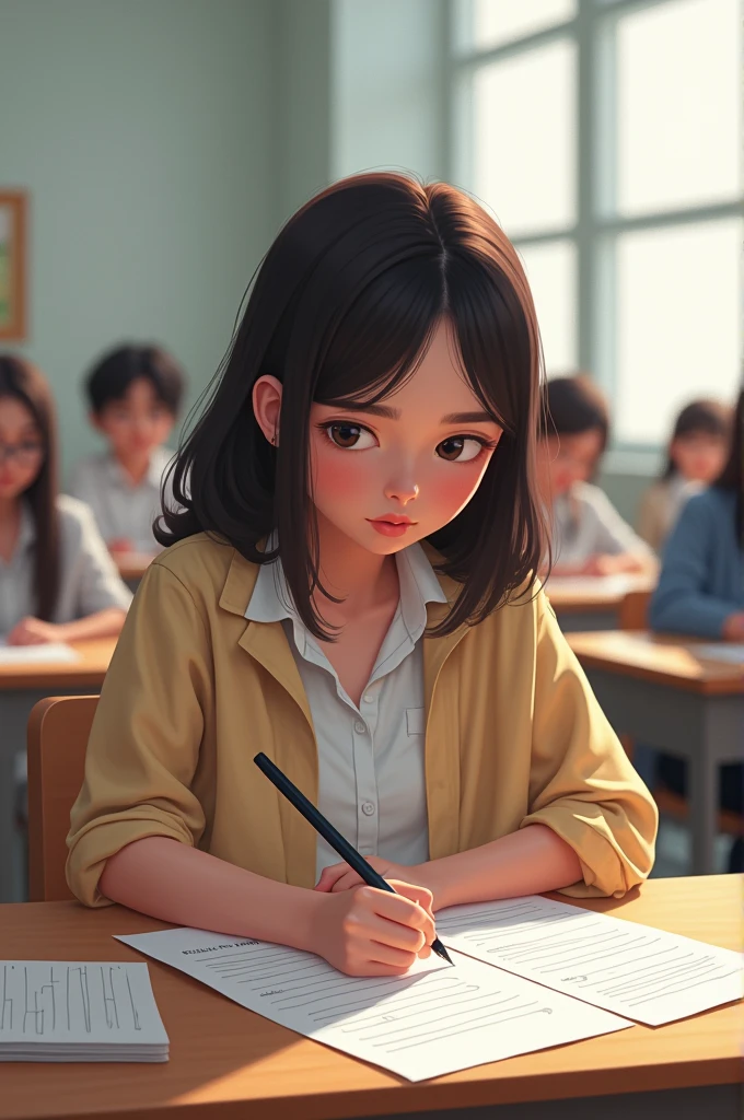 Um printscreen, writing exam 