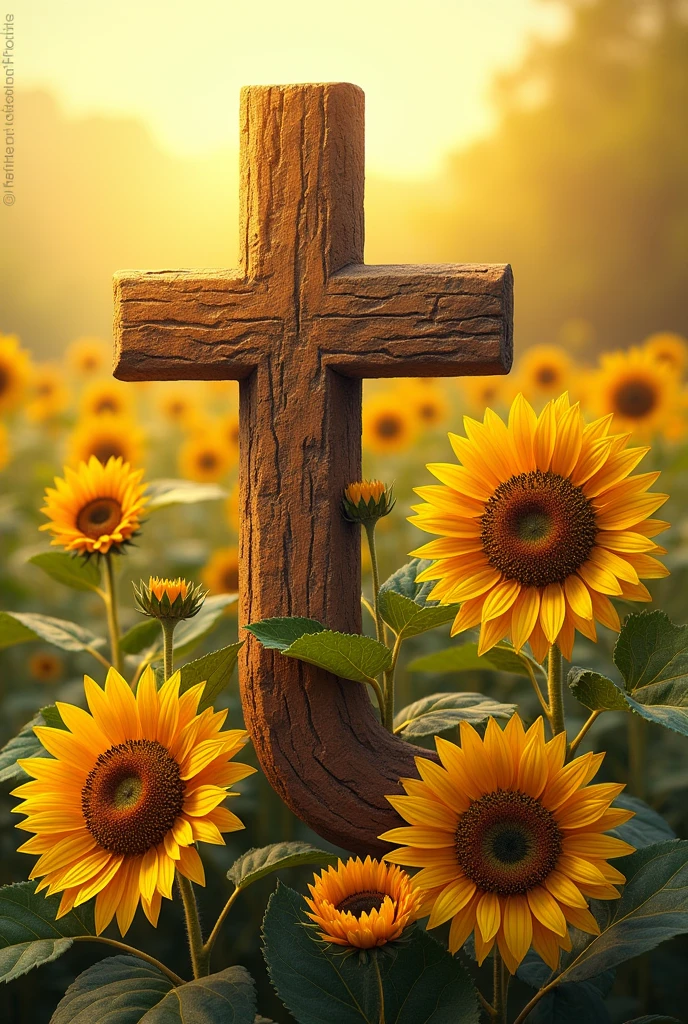 Depicted with sunflowers English alphabet (T)