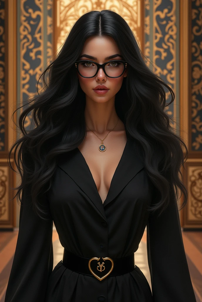A hundred caliphs (Beautiful woman with black glasses and has black hair)