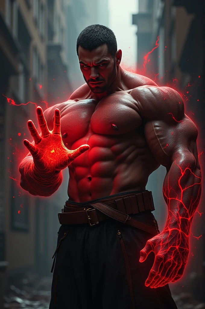 Create man with venom red hand