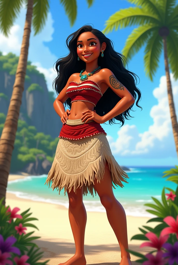 Moana with the short skirt much shorter