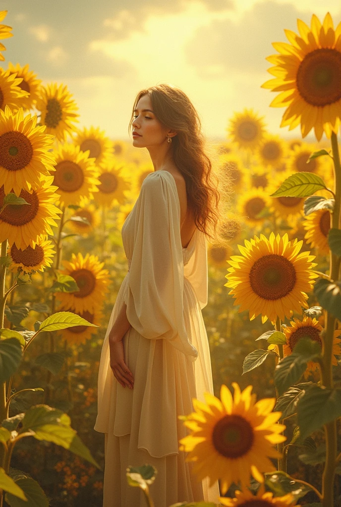 Depicted with sunflowers English alphabet E