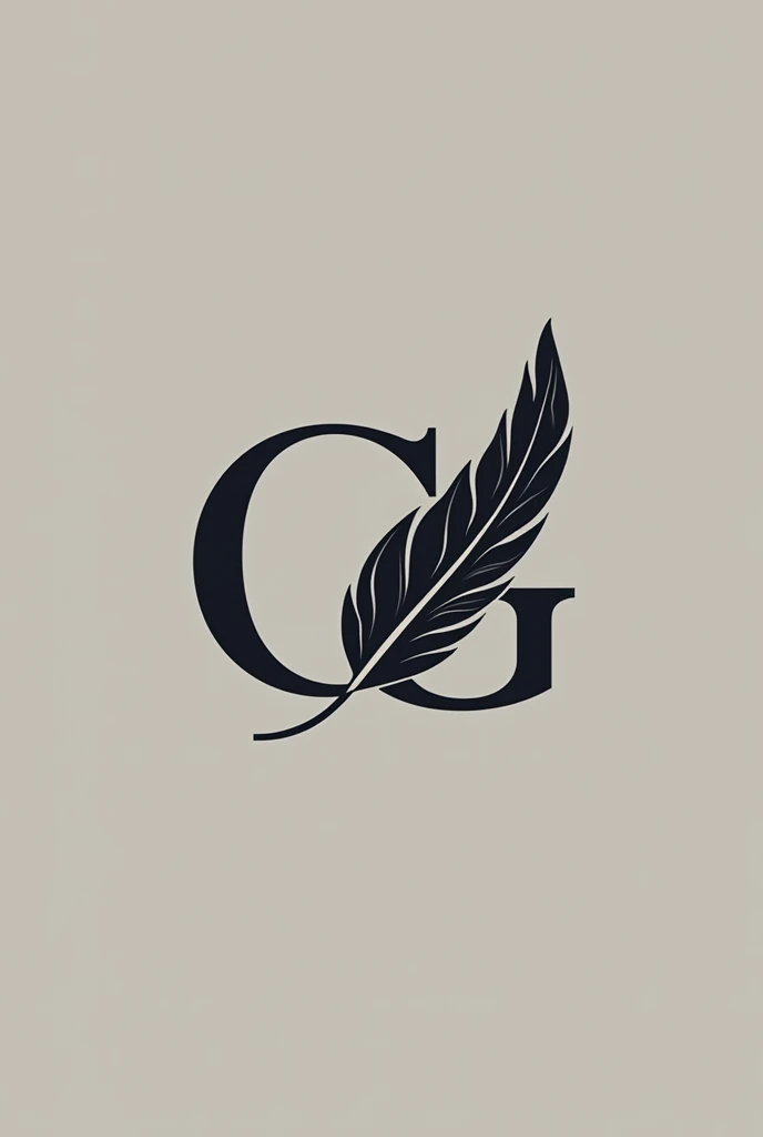 Create a logo with the shapes of the letters C and G and that can form a figure that is a feather