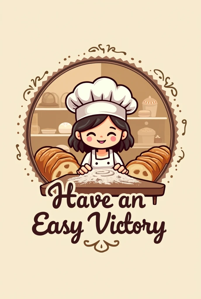 Logo of a bakery that bears the name "Have an easy victory"