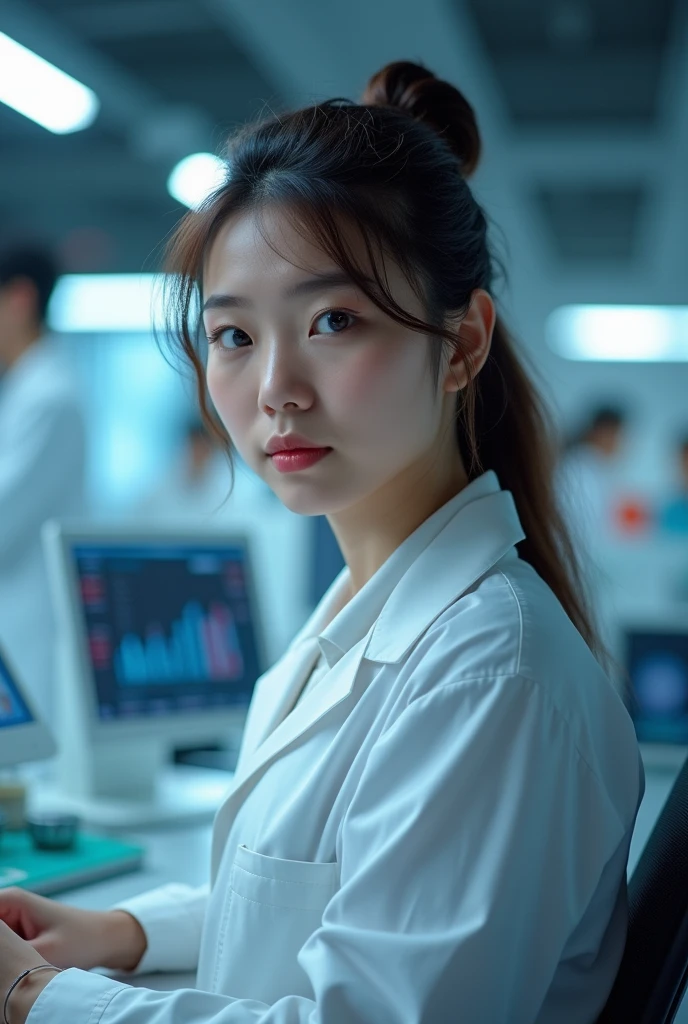Junior Research Fellow. Young woman. I want, чтобы это было написано как младший научный сотрудник Young woman