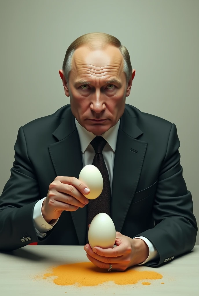 president vladimir putin holding two golden eggs
