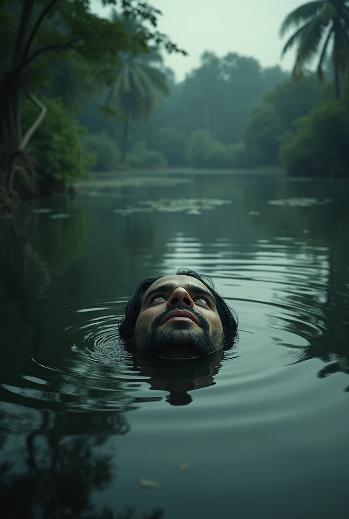 Ratan did not return that night.  The next morning, the villagers find Ratan's dead body floating in the pond.  His eyes were open, and his face had the same horrible smile that Ratan had seen that night.
