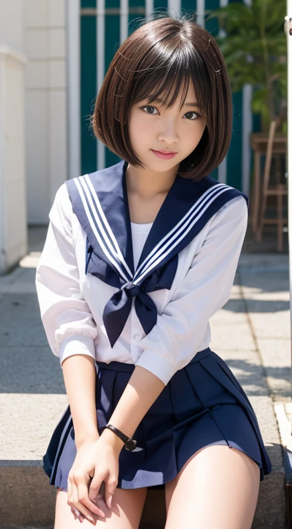 Actual photos of Japanese junior high school girls, Bob hair or short cut,Summer sailor suit,The ribbon is red,uniform, summer sailor uniform, Short skirt, She lifted her skirt to show her panties.., I masturbate to adult ???? videos every day, I have no experience with men, But I want to have ???, I have a rape wish,Attractive thighs,Sweating